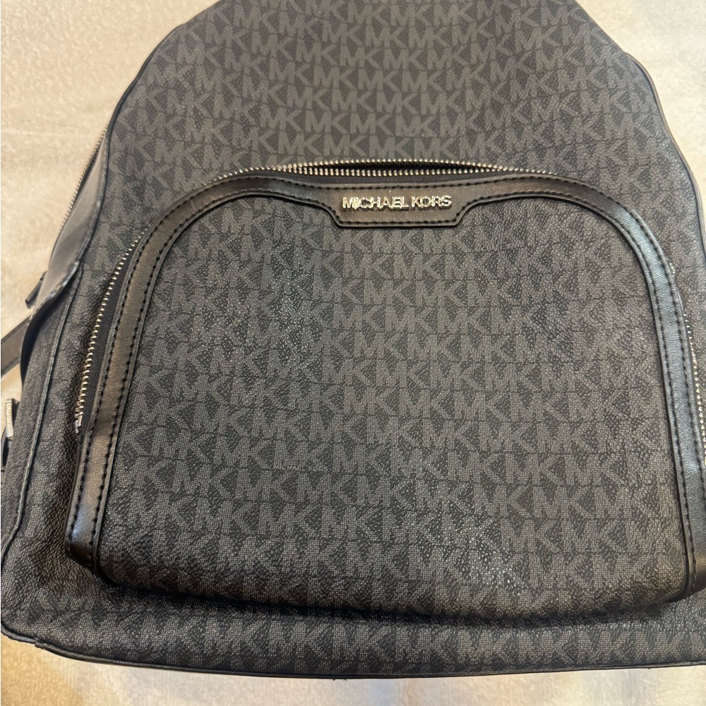 Michael Kors Charcoal and Black Monogram Backpack